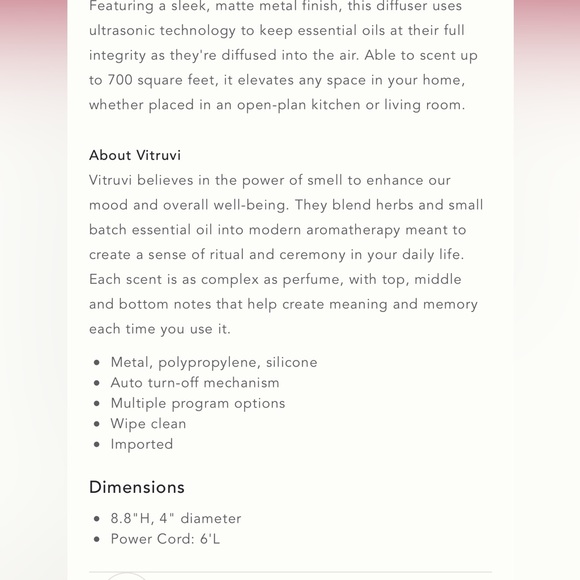 Vitruvi Stay Diffuser for essential oils - Picture 5 of 5